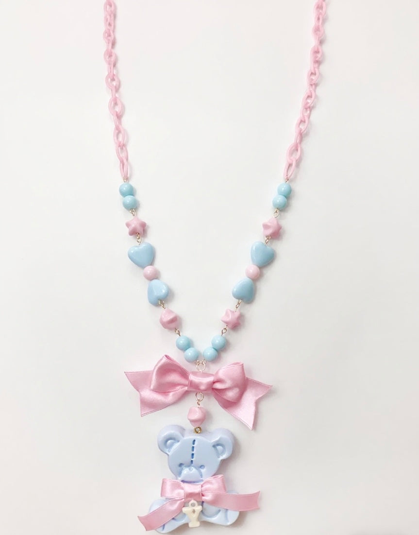 Cotton Candy Bear Sweet Lolita Necklace
