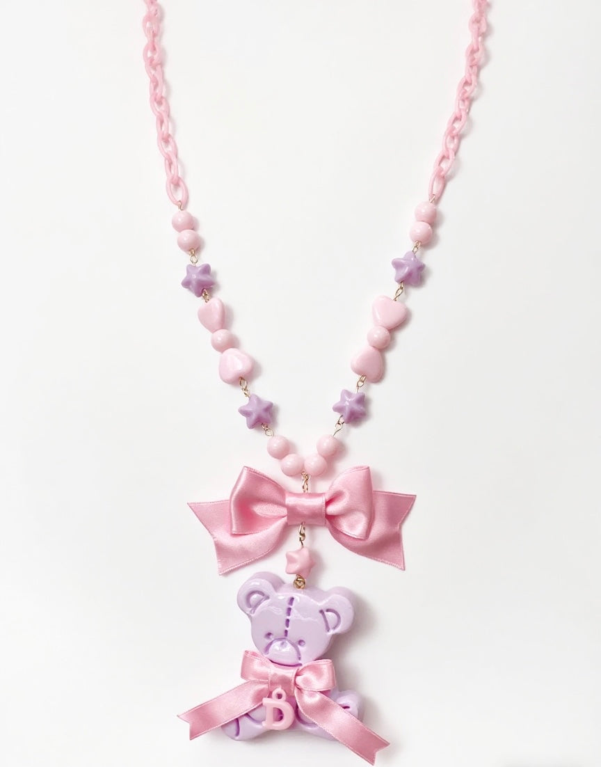 Cotton Candy Bear Sweet Lolita Necklace