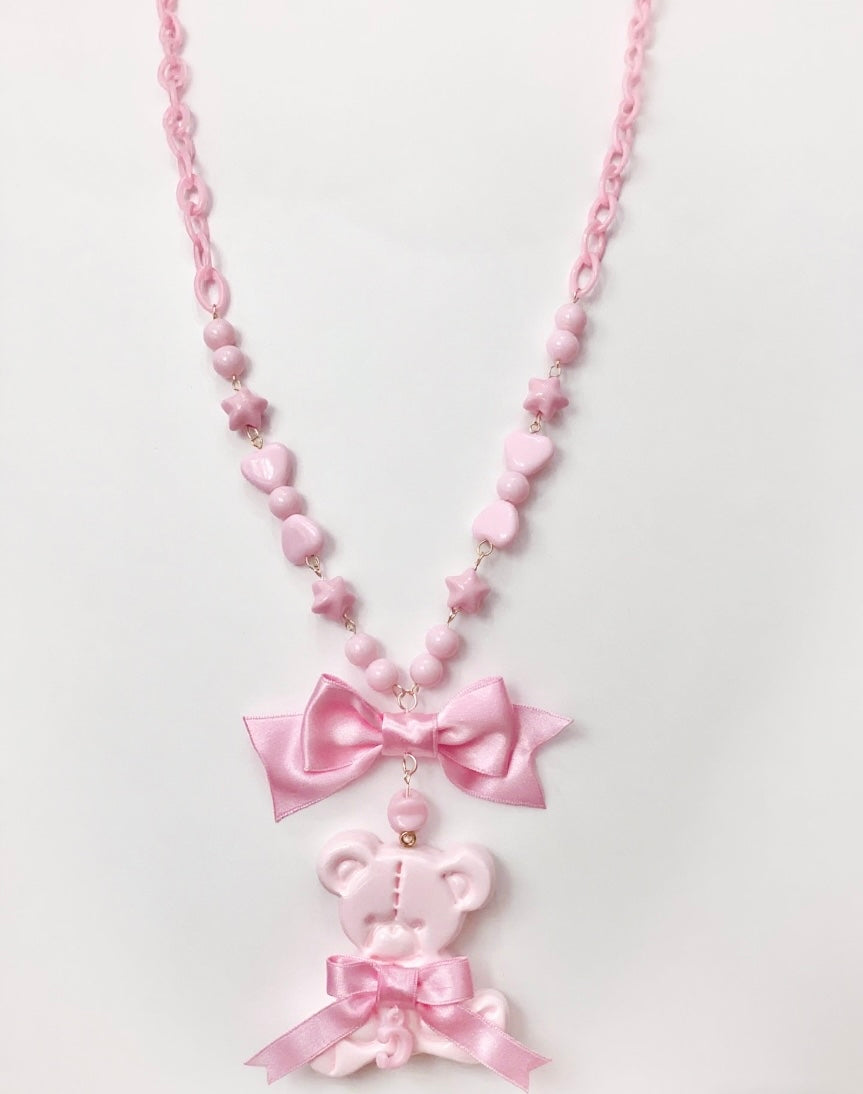 Cotton Candy Bear Sweet Lolita Necklace