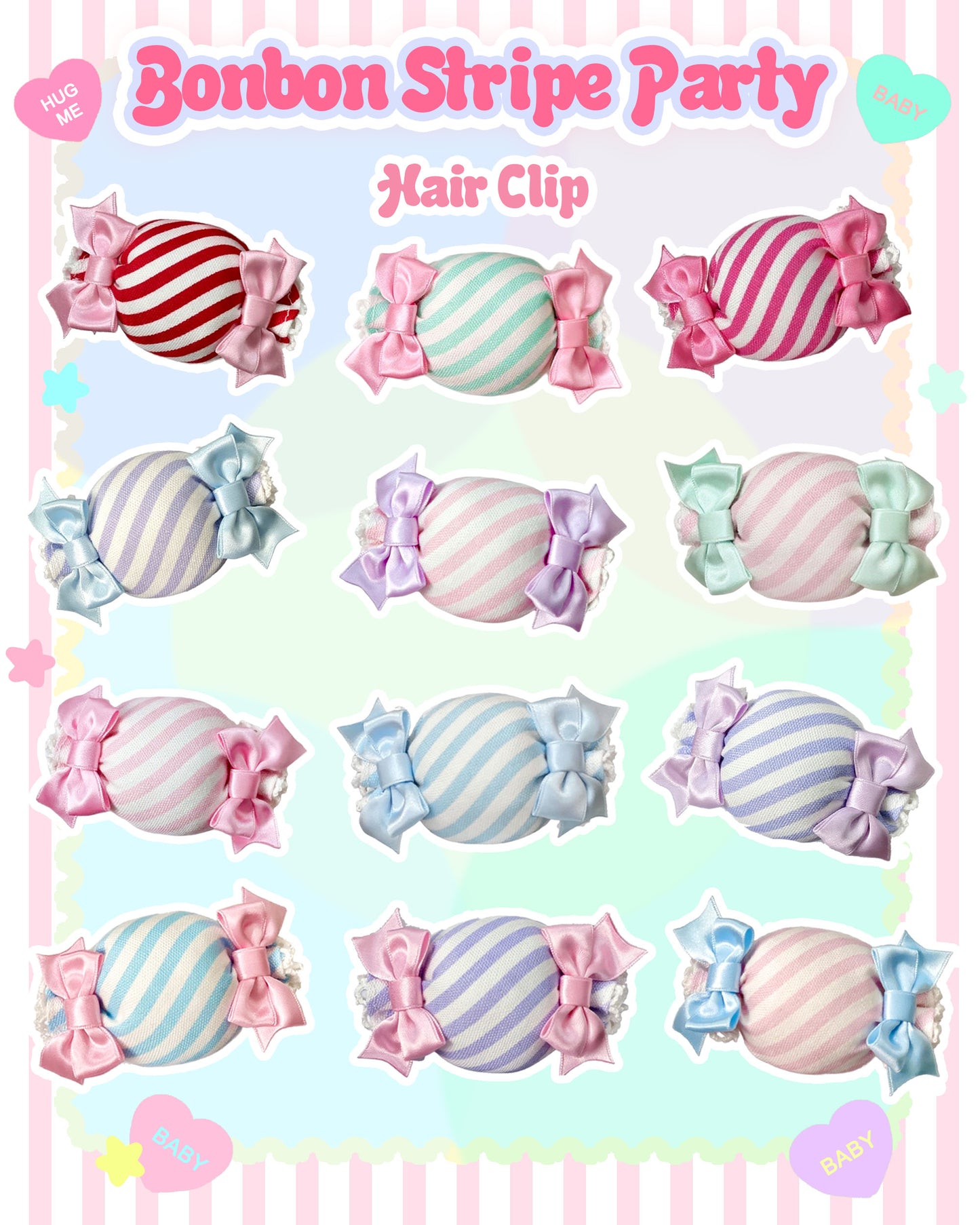 Bonbon Stripes Party Lolit Hair Clip