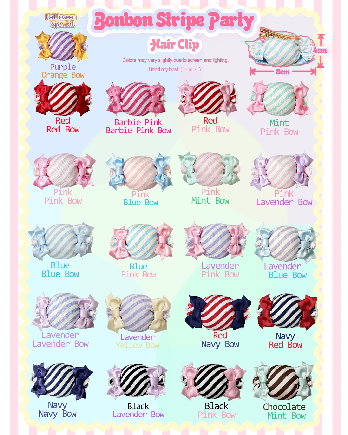 Bonbon Stripes Party Lolit Hair Clip