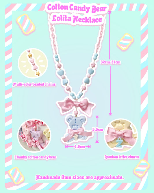 Cotton Candy Bear Sweet Lolita Necklace