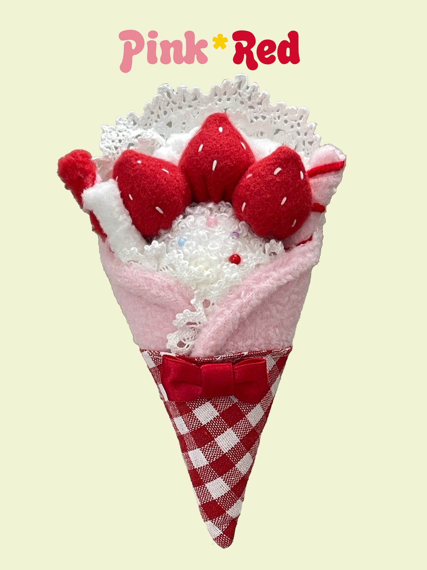 Dual-Use Strawberry Crepe Clip and Brooch | 2-in-1 Lolita Hair and Dress Accessory