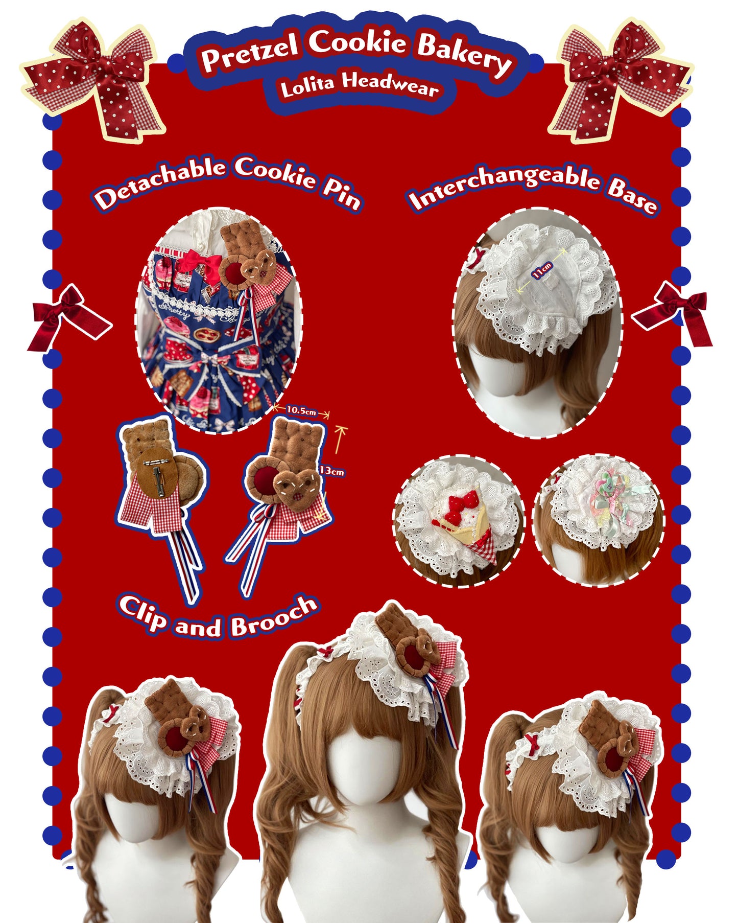 Pretzel Cookie Bakery Lolita Headwear headbow