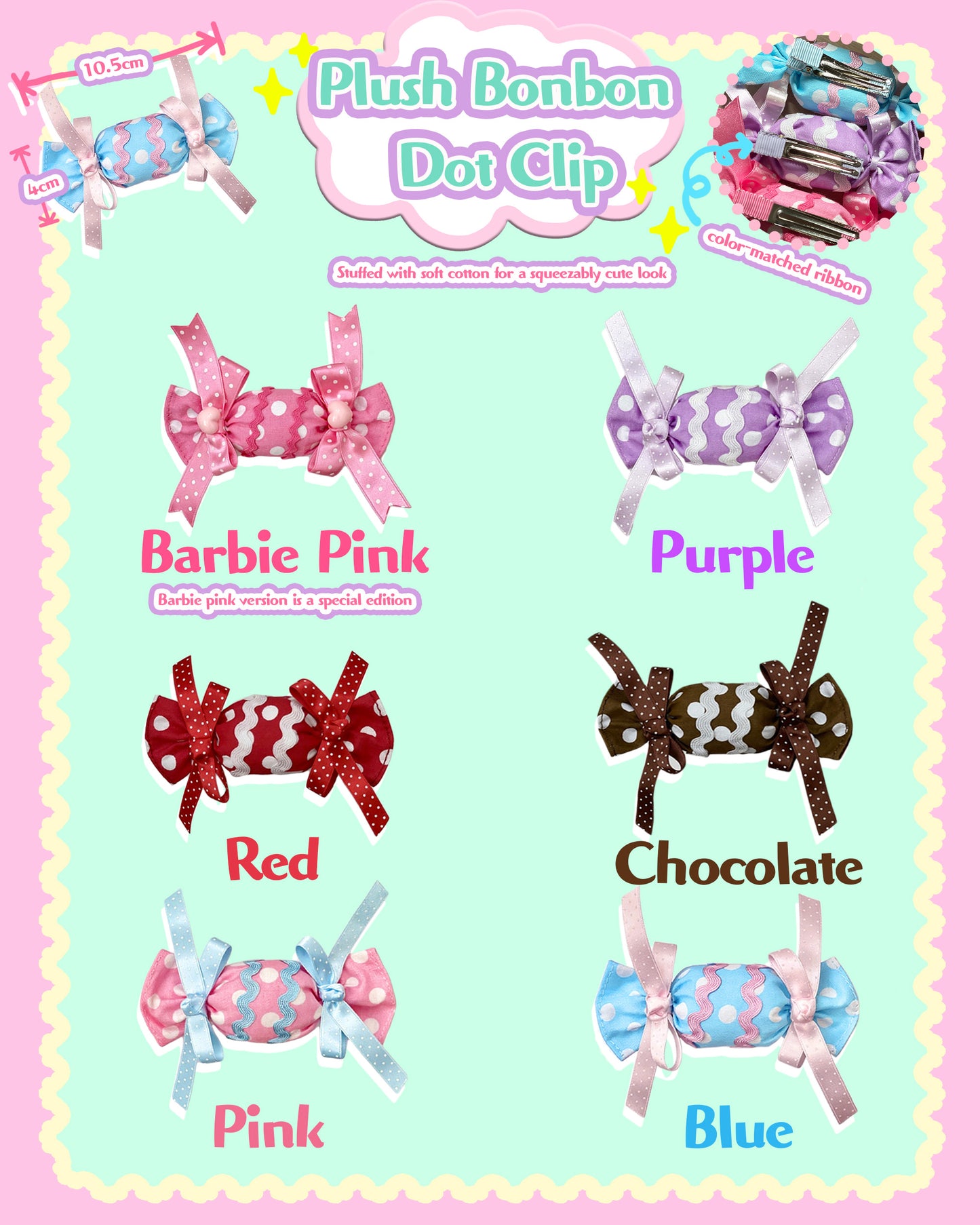 Plush Bonbon Dot Clip