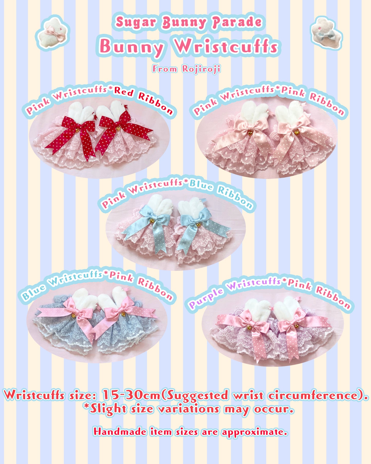 Sugar Bunny Parade Collection-Sweet Lolita Asymmetrical Headdress/wristcuffs