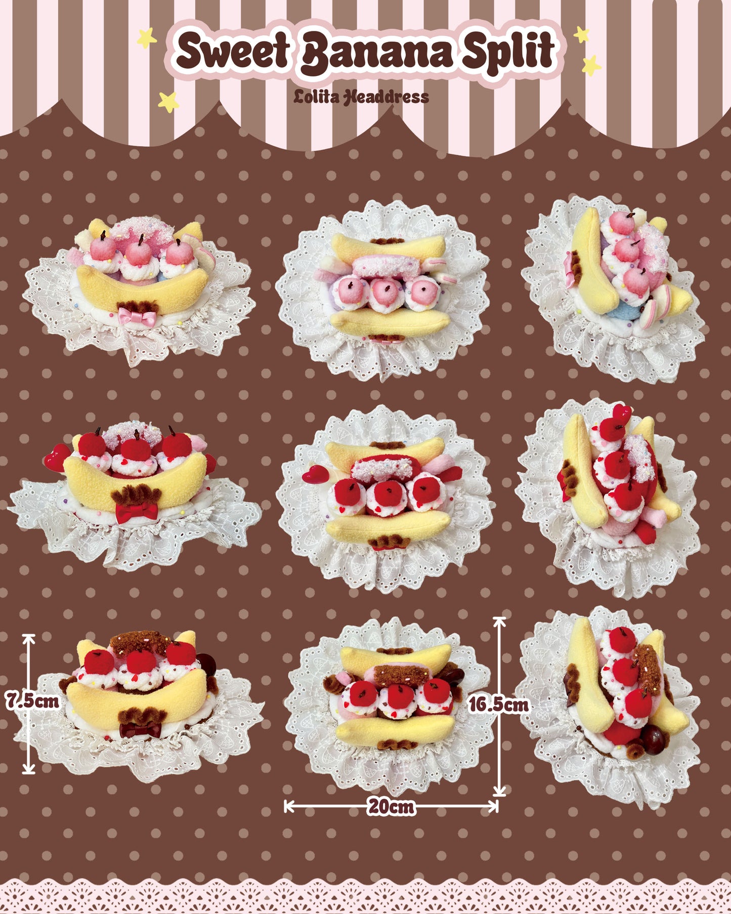 Sweet Banana Split Lolita headdress