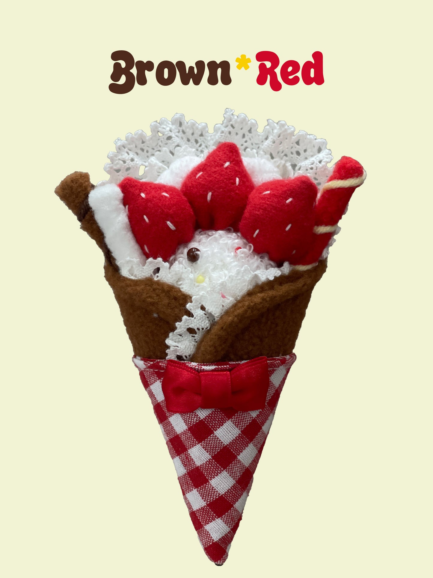 Dual-Use Strawberry Crepe Clip and Brooch | 2-in-1 Lolita Hair and Dress Accessory