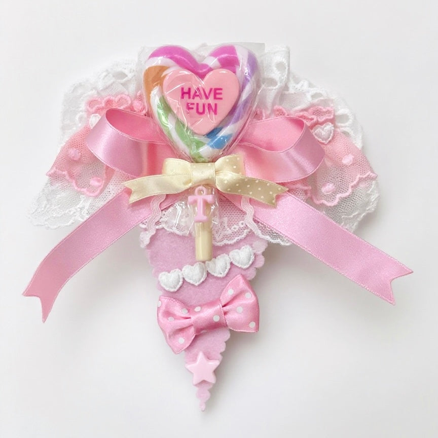 2-Way Sweetheart Piping Bag Hair Clip and Brooch