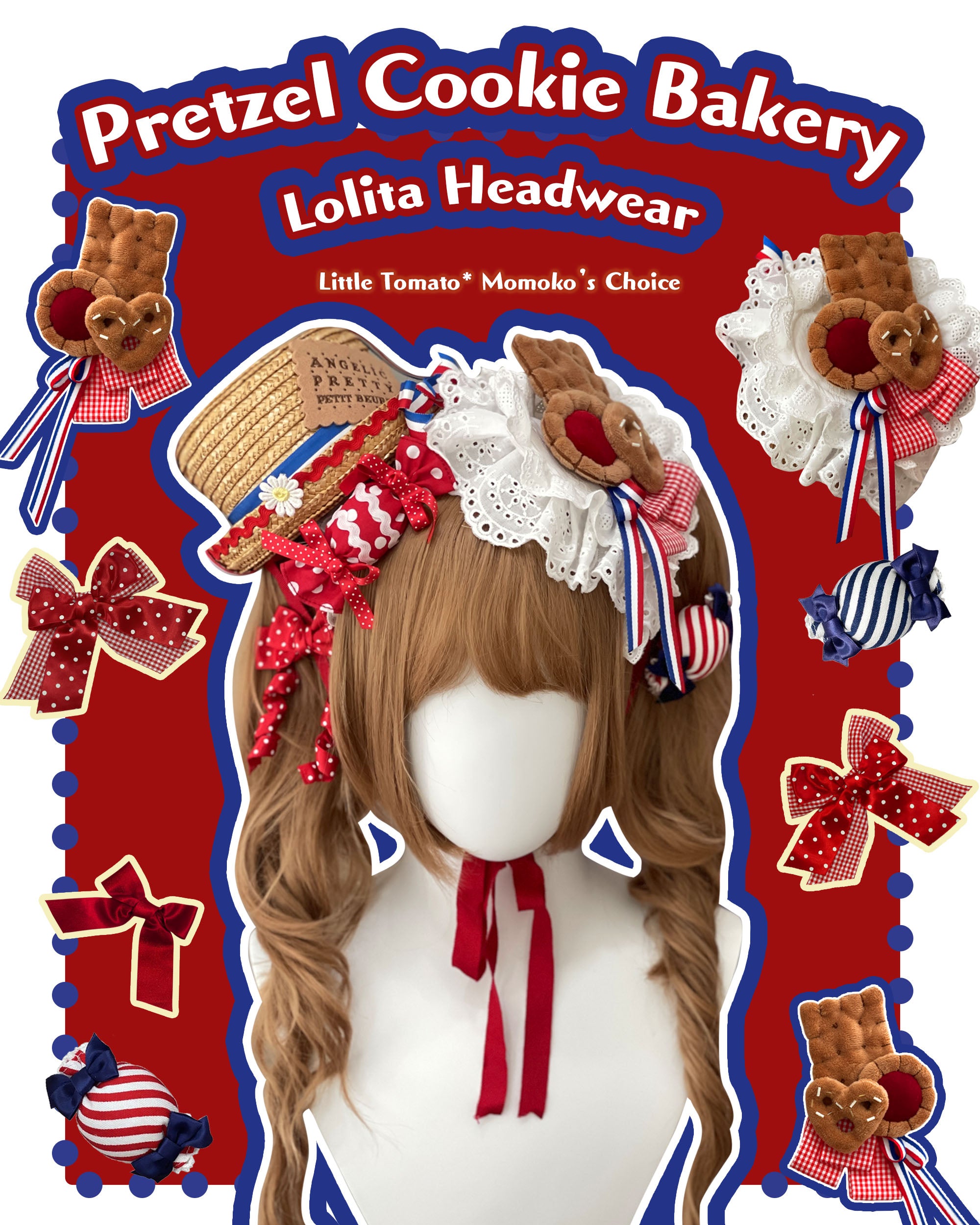 Pretzel Cookie Bakery Lolita Headwear headbow – Momoko's Choice