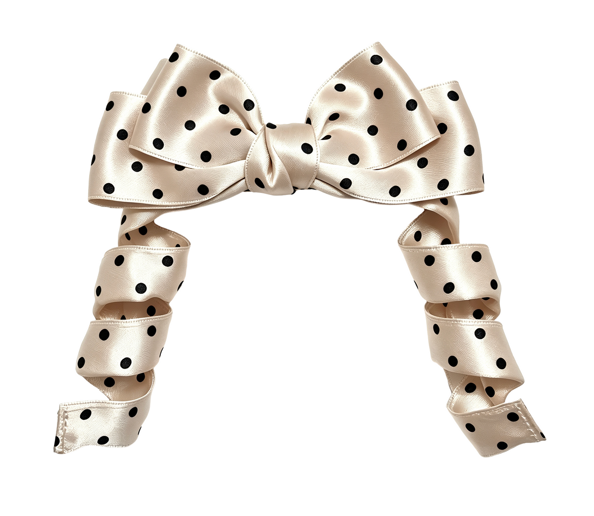 Bendable Polka Dot Ribbon Hair Clip with Curlable Tails