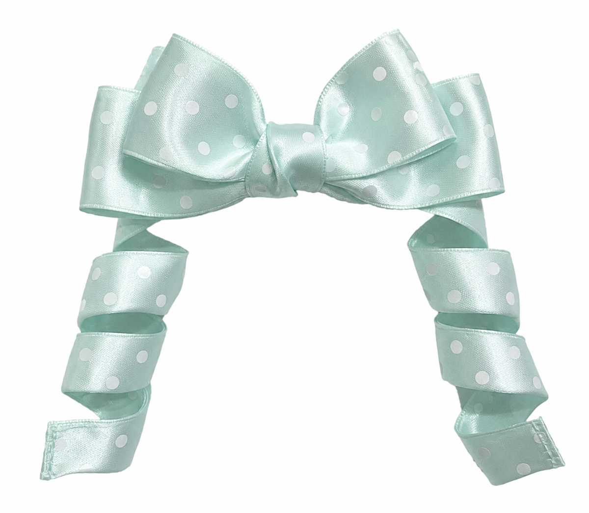 Bendable Polka Dot Ribbon Hair Clip with Curlable Tails