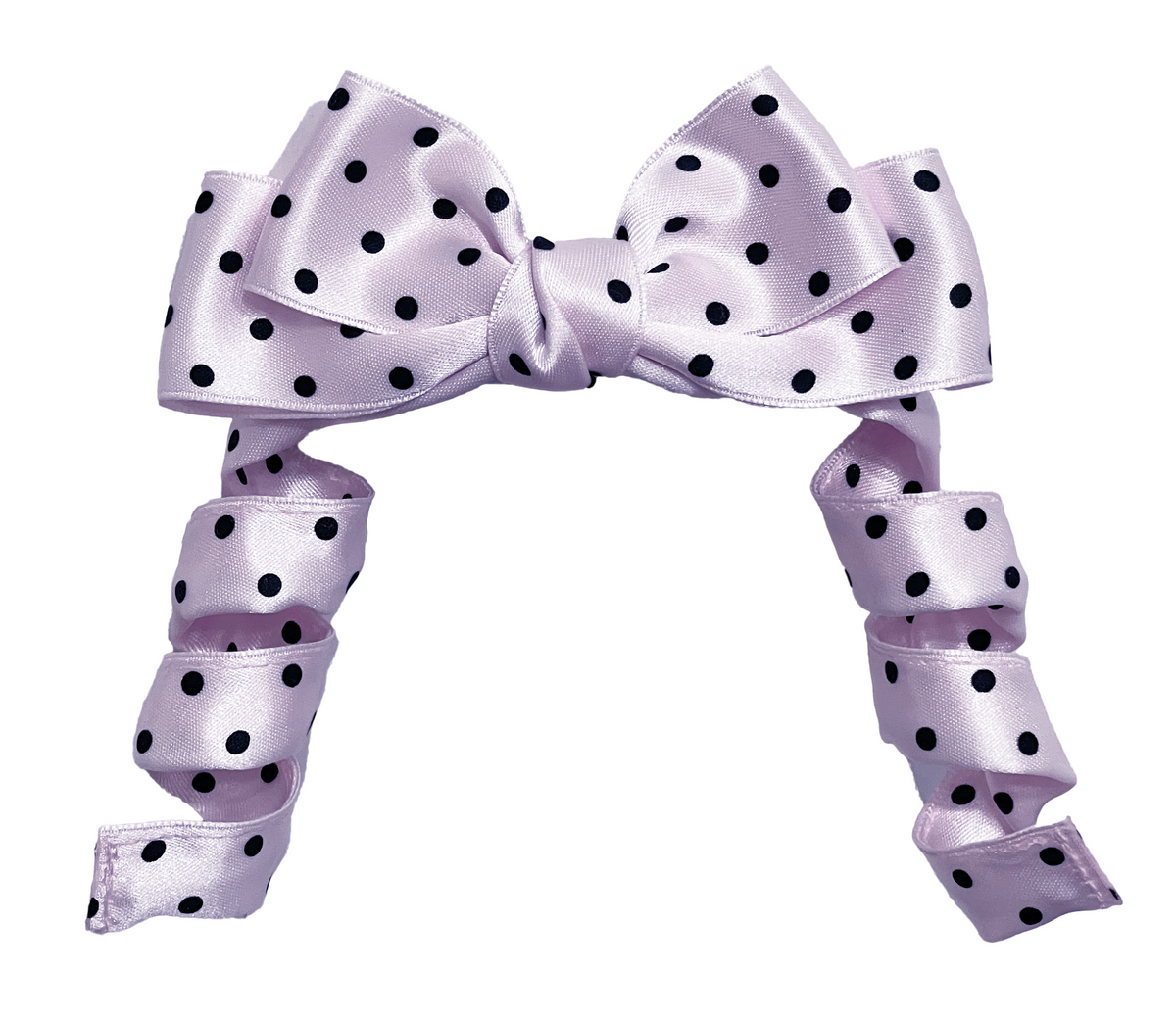 Bendable Polka Dot Ribbon Hair Clip with Curlable Tails