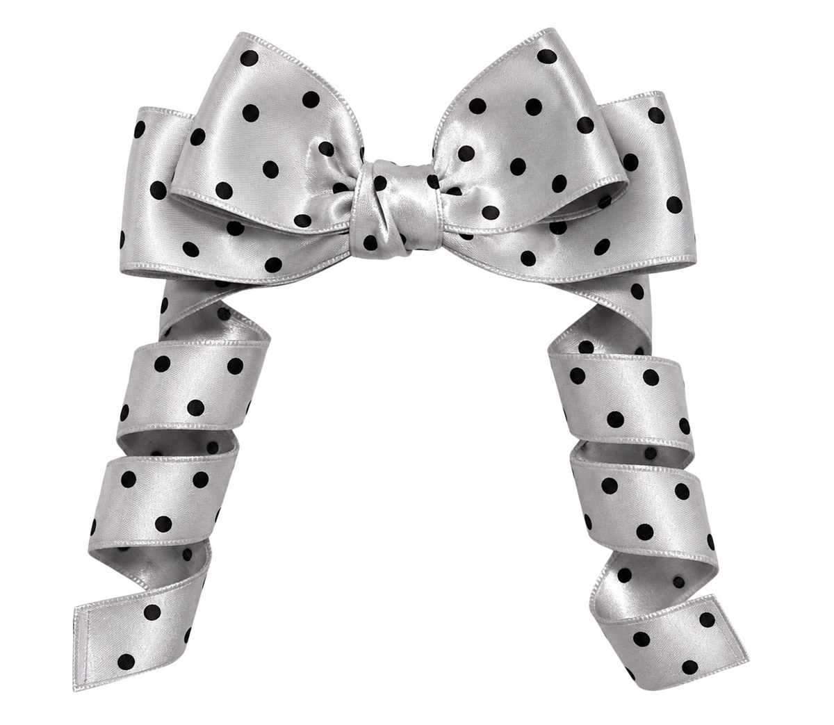 Bendable Polka Dot Ribbon Hair Clip with Curlable Tails