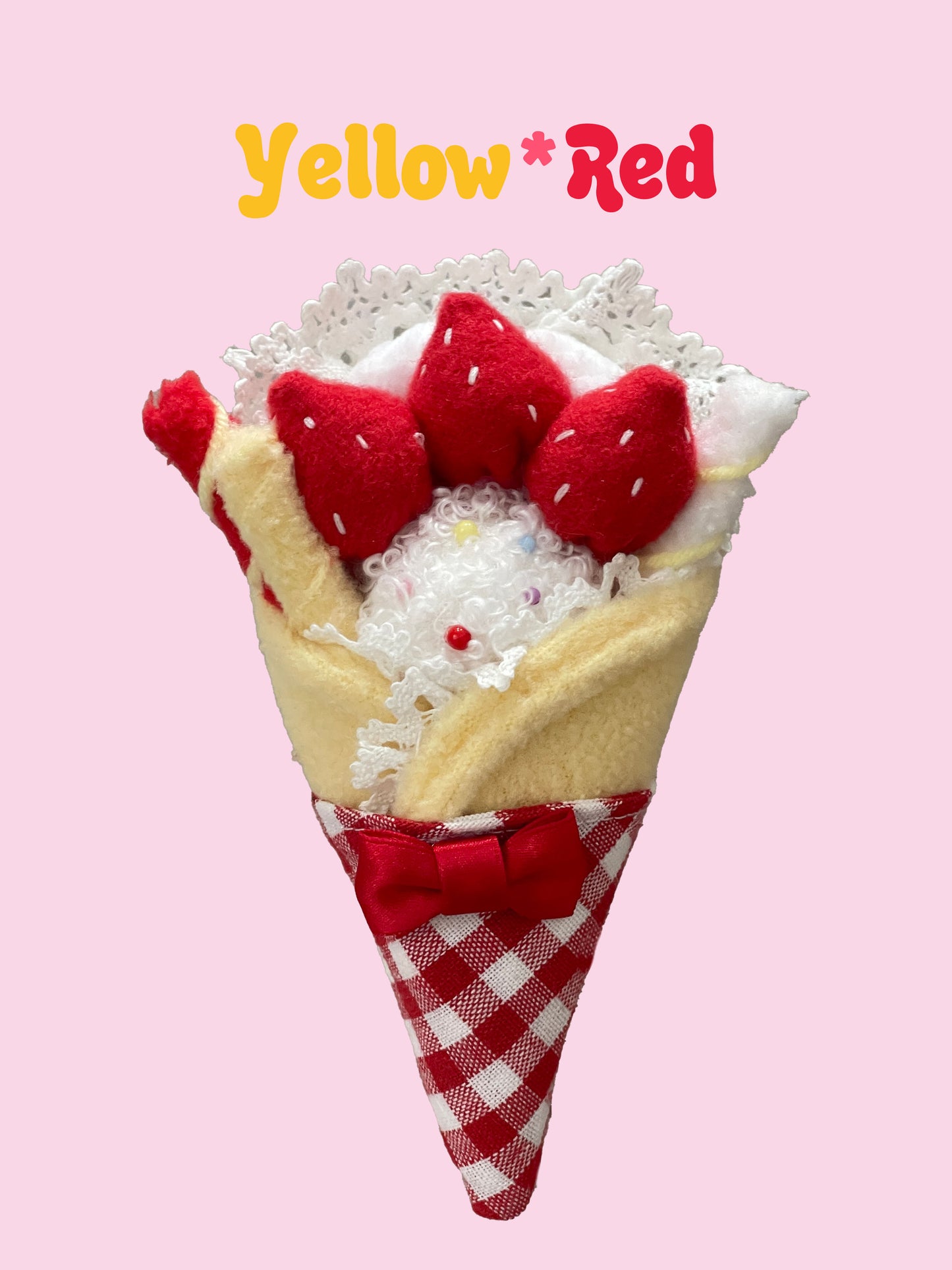 Dual-Use Strawberry Crepe Clip and Brooch | 2-in-1 Lolita Hair and Dress Accessory